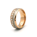 CZ Wedding Band Rings Couples Stainless Steel Anniversary Gift