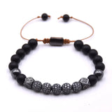 CZ Zircon Ball Charm Bracelet 8mm Beads Men Women Braided Jewelry