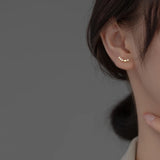 CZ Zircon Heart Stud Earrings 925 Silver Summer Jewelry