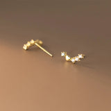 CZ Zircon Heart Stud Earrings 925 Silver Summer Jewelry