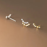 CZ Zircon Heart Stud Earrings 925 Silver Summer Jewelry