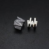 CZ Zircon Stone Pave Single Letter Teeth Grillz Men Name Grills