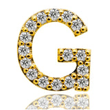 CZ Zircon Stone Pave Single Letter Teeth Grillz Men Name Grills
