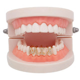 CZ Zircon Stone Pave Single Letter Teeth Grillz Men Name Grills