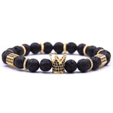 CZ Zirconia King Crown Gear spacer Charms Bracelet
