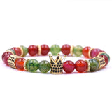 CZ Zirconia King Crown Gear spacer Charms Bracelet