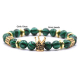 CZ Zirconia King Crown Gear Spacer Bracelet Men Jewelry