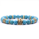 CZ Zirconia King Crown Gear spacer Charms Bracelet