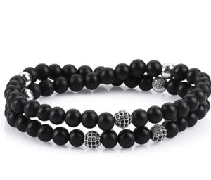 CZ Tiger 8mm Bohemian Multicolor Agate Chakra Bracelet