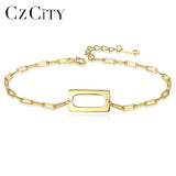 925 Sterling Silver Link Chains for Women Real 14K Plated Girl Party Jewelry