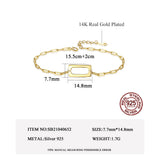 925 Sterling Silver Link Chains for Women Real 14K Plated Girl Party Jewelry