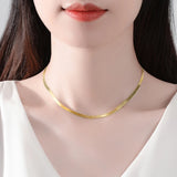14K Plated Snake Necklace Real S925 Silver for Women