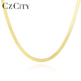 14K Plated Snake Necklace Real S925 Silver for Women
