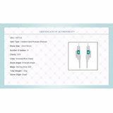 925 Silver Emerald Blue-Green Gemstone CZ Stud Earrings