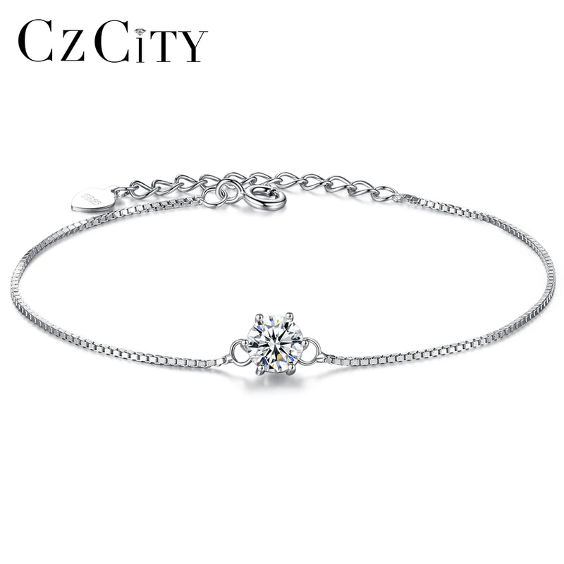 925 Silver Bracelet for Women Zircon Chain Bracelets Charm Party Jewelry