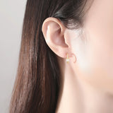 925 Silver CZ Huggie Hoop Earrings for Women, Brincos Christmas Gift