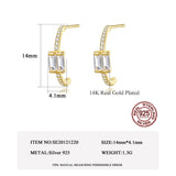 925 Silver CZ Huggie Hoop Earrings for Women, Brincos Christmas Gift