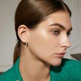 925 Silver CZ Huggie Hoop Earrings for Women, Brincos Christmas Gift