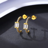 925 Silver CZ Huggie Hoop Earrings for Women, Brincos Christmas Gift