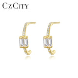 925 Silver CZ Huggie Hoop Earrings for Women, Brincos Christmas Gift