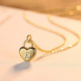 925 Silver Heart Lock Pendant Necklace Women Romantic Fine Jewelry