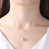 925 Sterling Silver Heart Pendant Necklace with Natural Pearl