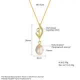 925 Silver Pendant Necklaces Women Natural Pearl Colar Christmas