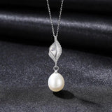 925 Silver Pendant Necklaces Women Natural Pearl Colar Christmas