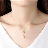 925 Silver Pendant Necklaces Women Natural Pearl Colar Christmas