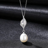 925 Silver Pendant Necklaces Women Natural Pearl Colar Christmas