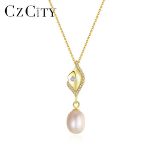 925 Silver Pendant Necklaces Women Natural Pearl Colar Christmas