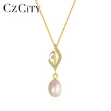 925 Silver Pendant Necklaces Women Natural Pearl Colar Christmas