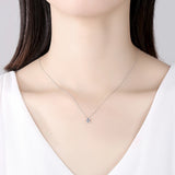 925 Silver Square Pendant CZ Women's Necklace Wedding Stunning Crystal Jewelry