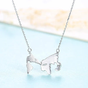 925 Silver Geometric Pendant Necklace Women Gold Jewelry SN0340