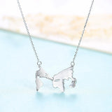 925 Silver Geometric Pendant Necklace Women Gold Jewelry SN0340