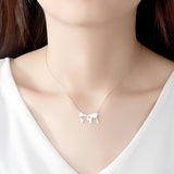 925 Silver Geometric Pendant Necklace Women Gold Jewelry SN0340