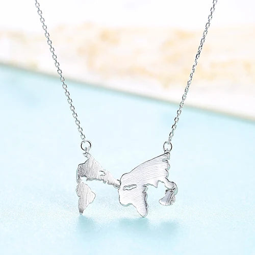 925 Silver Geometric Pendant Necklace Women Gold Jewelry SN0340