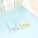 925 Silver Geometric Pendant Necklace Women Gold Jewelry SN0340