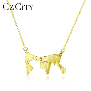 925 Silver Geometric Pendant Necklace Women Gold Jewelry SN0340