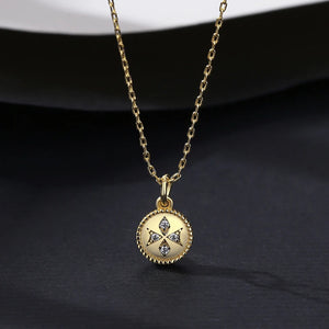 Bead Circle Long Pendant Necklace for Girls Cubic Zircon Christmas Accessories