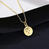 Bead Circle Long Pendant Necklace for Girls Cubic Zircon Christmas Accessories