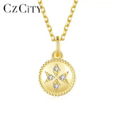 Bead Circle Long Pendant Necklace for Girls Cubic Zircon Christmas Accessories