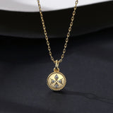 Bead Circle Long Pendant Necklace for Girls Cubic Zircon Christmas Accessories