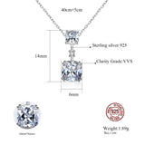 925 Silver CZ Pendant Chain Necklace Zircon Bridal Jewelry
