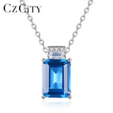 Aquamarine Pendant Necklace 925 Sterling Silver Kolye Gift
