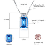 Aquamarine Pendant Necklace 925 Sterling Silver Kolye Gift