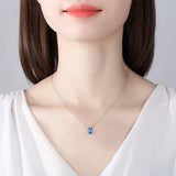 Aquamarine Pendant Necklace 925 Sterling Silver Kolye Gift