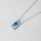 Aquamarine Pendant Necklace 925 Sterling Silver Kolye Gift