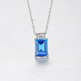 Aquamarine Pendant Necklace 925 Sterling Silver Kolye Gift