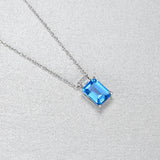 Aquamarine Pendant Necklace 925 Sterling Silver Kolye Gift